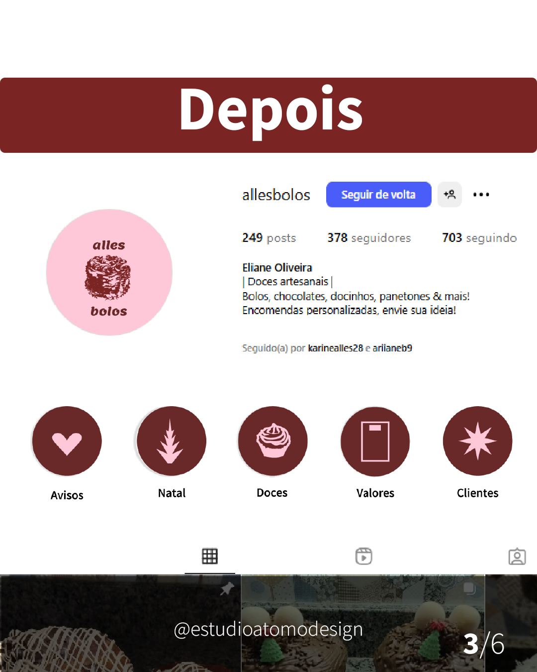 Foto de Perfil do Insta Profissional e Destaques (até 5)