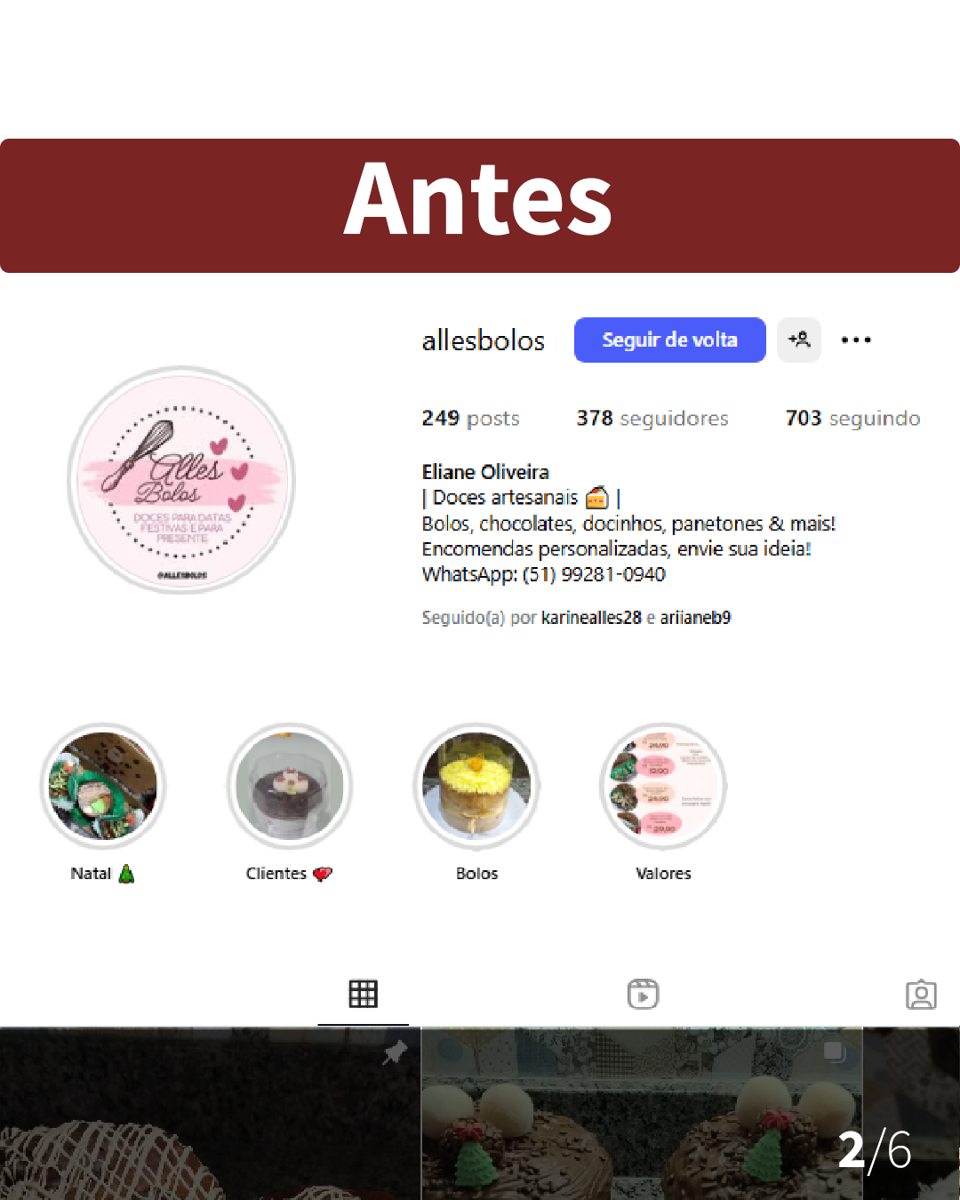Foto de Perfil do Insta Profissional e Destaques (até 5)