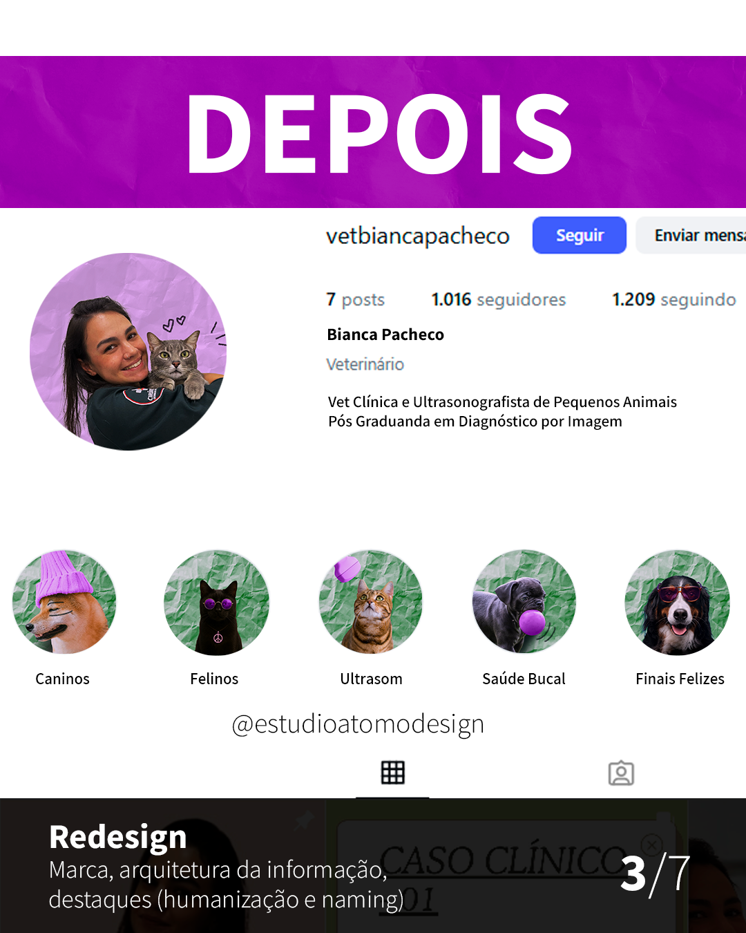 Foto de Perfil do Insta Profissional e Destaques (até 5)